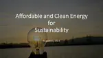 Affordable and Clean Energy for Sustainability